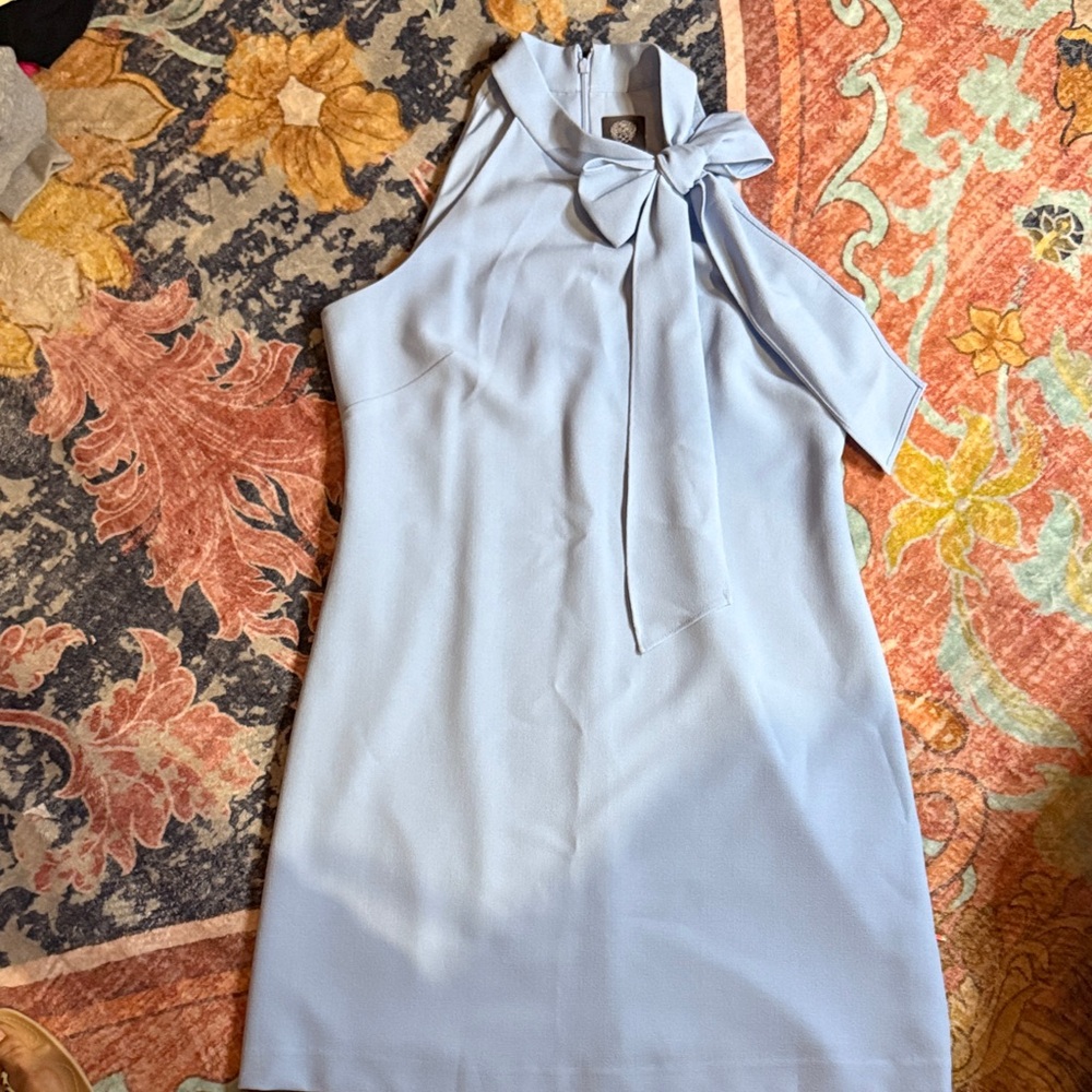 Vince Camuto Sky Blue Bow Mini Dress